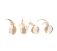 BESPORTBLE 4pcs Cat Wall Balls for Cats Cat Ball Teaser Cat Ball with Kitten Ball Cat Chewing Cat Scratching for Cats Playthings Polyester Khaki
