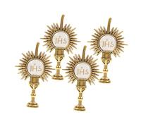 BESPORTBLE 4pcs Catholic Brooch First Communion Pin Golden Zinc Alloy Meticulously Crafted Shareable Religious Occasions Daily Wear Accessories for Family Friends 1.57x0.98x0.39in