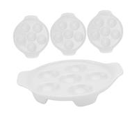 BESPORTBLE 4pcs Ceramic Escargot Plate Snail Dish Deviled Egg Platter Tray Porcelain French Style Serving Dish for Family Gatherings
