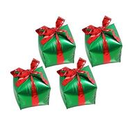 BESPORTBLE 4Pcs Christmas Aluminum Foil Balloons Square Gift Box Shape Party Decorations Balloon Ornaments for Festive Photo Props and Holiday Celebration Random Color