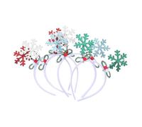 BESPORTBLE 4pcs Christmas Headband Snowflake Head Boppers Snowflake Headpiece New Year Headband Christmas Tiara New Year Party Favors Party Supplies Xmas Favors Abs