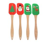 BESPORTBLE 4pcs Christmas Silicone Butter and Cream Spatula Set, Assorted Cake Scrapers for Baking and Decorating, Flexible Kitchen Utensils for Cake Cream Smoothing