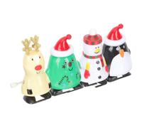 BESPORTBLE 4Pcs Christmas Themed Wind Up for Funny Novelty Xmas Playthings with Cartoon Design Lightweight Reusable Material Party Favours and Prank Gifts