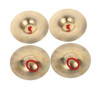 BESPORTBLE 4pcs Copper Finger Cymbals for Traditional Percussion Instrument Musical Teaching Tool for Group Activities and Team Building in Schools and Home