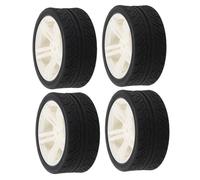 BESPORTBLE 4PCS Craft Car Wheels Hollowed Rubber Tires for DIY Projects Easy Installation Compatible with Various Models for Educational Science Experiments