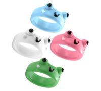 BESPORTBLE 4pcs Cute Cartoon Frog Resin Rings Lightweight Decorative Finger Rings for Women Little Finger Jewelry for Parties and Daily Wear