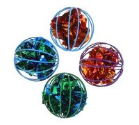 BESPORTBLE 4pcs Cute Cat Kitten Toys of Crinkle Paper Balls Interactive Noisy Cat Toys for Indoor Play Crinkle Sound Random Color
