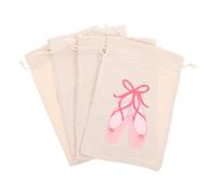 BESPORTBLE 4pcs Dance Drawstring Bags for Lightweight Ballet Shoe Organizer Pouch with Unique Ballet Graphics Versatile Storage for Shoes Costumes for Young Dancers