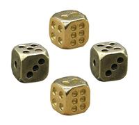 BESPORTBLE 4Pcs Decorative Brass Dice Game Props Creative Brassware for Bars Parties Unique Vintage Style for Nightclubs Gatherings Decorative Accessory for Game Enthusiasts Random Color
