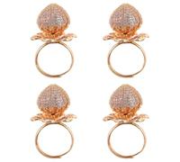 BESPORTBLE 4pcs Delicate Adjustable Rose Ring for Women Fashion Jewelry Chic Floral Design for Special Occasions Durable and Comfortable for Girlfriend
