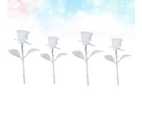BESPORTBLE 4pcs DIY Crystal Epoxy Rose Model Miniature White Plastic Rose Decoration for DIY Crystal Craft with Creative 3d Shape, for Store Display and Forest Microlandscape Making
