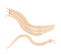 BESPORTBLE 4Pcs DIY Wooden Flexible Snake Paintable Jointed Animal Models for Creative Craft Project Engaging Art Experience for Aged