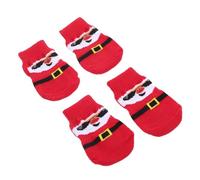 BESPORTBLE 4pcs Dog Christmas Stocking Pet Socks Adorable Paw Protectors Warm Breathable Dog Socks for Lover Gifts
