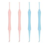 BESPORTBLE 4pcs Double-Head Spiral Ear Wax Remover with Massage Spoon Head Lightweight Ps Ear Picks for Home Use Powerful Cleaning Effect and Safe for Cleaning Tool Random Color