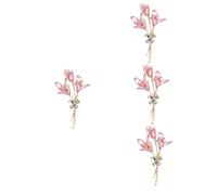 BESPORTBLE 4pcs Elegant Lily Flower Brooch with Rhinestones Versatile Clothes Badge Pin for Dresses Hats Scarves Women Special Occasions
