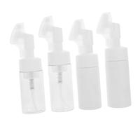 BESPORTBLE 4pcs Facial Cleansing Brush with Manual Brush Heads and Cosmetic Bottles Includes White and Transparent Bottles Gentle Exfoliating Tool for Skin Care Product Absorption and