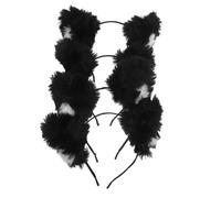 BESPORTBLE 4pcs Faux Fur Fox Ears Headband Animal Costume Ears Soft Kawaii Hair Hoop Party Accessory for Halloween Cosplay Dress-up and Realistic