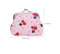 BESPORTBLE 4PCS Faux Leather Coin Purse: Adorable Cherry Pattern Change and Coin Wallet Double Clasp Closure Mini Wallet for Cash Key Makeup