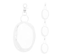 BESPORTBLE 4pcs Figure Display Bag Keychain Portable Small PVC Dolls Carrying Organizer with Zipper Closure White for On-the-go Use and Everyday Items