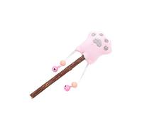 BESPORTBLE 4pcs Flannelette Cat Teaser Toys Lollipop Shape Paw Design Plush Bite-resistant Chewing Interactive Pet Playthings for Kittens Grey Pink