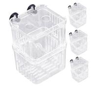 BESPORTBLE 4pcs Floating Fish Hatchery Double Layer Breeding Box for Aquarium Tank Clear Fry Hatching Incubator with Safe Isolation for Betta Clownfish Guppy Compact Fish Breeding Tank