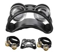 BESPORTBLE 4pcs Foot Tambourine Percussion Instrument with Metal Jingle Bells Ergonomic Foot Pedal Design for Adults Portable Rhythm Shaker for Musicians Performances and Travel