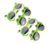 BESPORTBLE 4pcs Frog Sunglasses Cartoon Summer Eyewear Lightweight Durable Adults Birthday Photo Booth Props Tropical Luau Party Fun Accessories