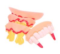 BESPORTBLE 4pcs Funny Ugly Teeth Props Cosplay Dentures for Halloween April Fool Day Party Favors Safe Material Multi Use Costume Accessories Realistic Simulation Teeth for Halloween Setup