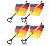 BESPORTBLE 4pcs Germany Safety Bike Flags with Clamp for Handlebar, Sturdy Cloth and Plastic Material, Quick Installation and Removal, for Outdoor Cycling and Lowlight Conditions