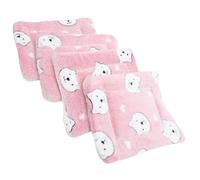BESPORTBLE 4pcs Guinea Pig Blanket Small Animal Bedding Set Soft Warm Fleece Sleep Mat for Guinea Pig Cage and Hedgehog Nest S Size Pink Bear Head