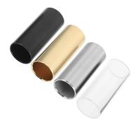 BESPORTBLE 4pcs Guitar Slides Set 60mm Metal Finger Slides for Electric and Acoustic Guitars with Silver Gold Black Colors for Blues Country Jazz Tone Enhancement