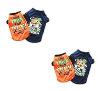 BESPORTBLE 4pcs Halloween Pet Costume for Dogs and Cats Creative Funny Pet Shirt Outfit Breathable Pumpkin Design Great for Halloween Parties and Daily Wear
