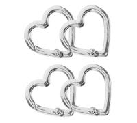 BESPORTBLE 4Pcs Heart Shaped Zinc Alloy Keychain Clips Durable Snap Hooks for Outdoor Use Spring Mechanism for Easy Operation for Travel Bags and Backpacks