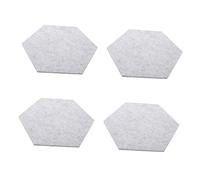 BESPORTBLE 4pcs Hexagon Soundproof Wall Panels, Silver Grey Felt Acoustic Noise Reduction Mats for Home and Office Sound Insulation