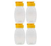 BESPORTBLE 4pcs Honey Jar Squeeze Bottles with Leakproof Lid and Dipper, Portable Honey Dispenser Minimising Waste, for Ketchup, Salad Dressing, and Everyday Use