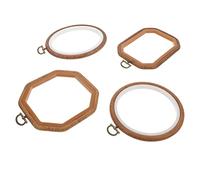 BESPORTBLE 4pcs Imitation Wood Embroidery Small Embroidery Craft Embroidery Embroidery DIY Tool Embroidery Frame Accessory Embroidery Circles Decor Wooden Ring Cross Plastic