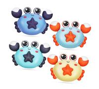 BESPORTBLE 4pcs Inertia Crab Cars with Light for Interactive Pull Back Vehicles for Sensory Development Hand-eye Coordination and Active Play Plastic Educational Playset for Boys