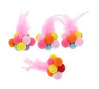 BESPORTBLE 4pcs Interactive Cat Scratching Bell Macaron Cat Toy for Indoor to Satisfy Scratching Instinct and Reduce Loneliness