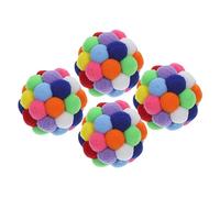 BESPORTBLE 4pcs Interactive Cat Toy Bells Fuzzy Cat Safe and Prevents Scratching Furniture Engaging Exercise and Fun