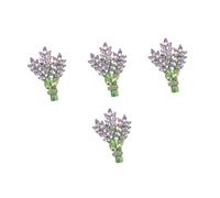 BESPORTBLE 4pcs Lavender Flower Brooch Pin for Women Elegant Rhinestone Lapel Pin Decorative Accessory for Clothes Dresses and Hats for Parties and Special Occasions