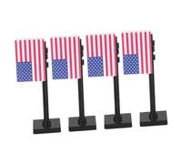 BESPORTBLE 4pcs Mini American Flags for Army Detailed Building Blocks Set for Independence Day Scene Play Enhances Imaginative Roleplay and Family Activities