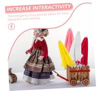 BESPORTBLE 4pcs Mini Doll House Umbrella Realistic Tiny Furniture Accessory for Dolls Decorative White Yellow Pink Rose Red Miniature Parasol for Dollhouse Display
