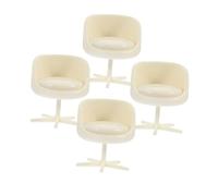 BESPORTBLE 4pcs Mini Furniture Set 1:20 Scale Revolving Chair for Dollhouse Decoration Adorable Plastic Miniature Chair for Boys and Girls Playroom and Sand Table Models