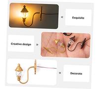 BESPORTBLE 4pcs Mini Luminous Wall Lamp for Dollhouse and Sand Table Decorations Simulated Warm Yellow Glow Delicate Miniature Figurines for Crafts and Model Building