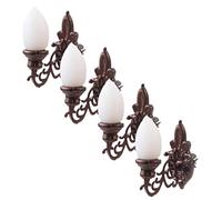 BESPORTBLE 4pcs Mini Luminous Wall Lamps Realistic Sand Table Decor for DIY Models Warm Yellow Light Antique Finish for Dollhouses and Miniature Layouts