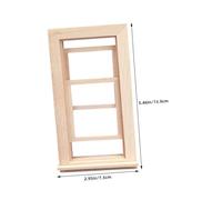 BESPORTBLE 4pcs Mini Simulation Door The House Miniature Dollhouse Windows Mini House Accessory Simulation Window Blank Khaki Wooden