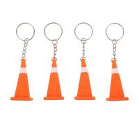 BESPORTBLE 4Pcs Mini Traffic Cone Keychain Set, Realistic Small Road Cone Pendant, Construction Theme Party Favor and Handbag Charm for ’ Birthday Decorations and Backpack Accessories