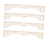 BESPORTBLE 4pcs Mini Wooden Screen for Dollhouse Decoration Unfinished Chinese Architecture Carved Corner DIY Craft Supplies for Miniature Furniture Authentic Traditional Style