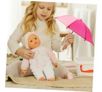 BESPORTBLE 4pcs Miniature Doll Umbrella for Dollhouse Decoration Realistic Mini Rain Umbrellas in Rainbow White Blue White