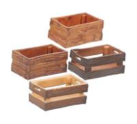 BESPORTBLE 4pcs Miniature Dollhouse Crates Tiny House Decorations Portable Pretend Play Supplies for Mini Furniture and Scene Accessories